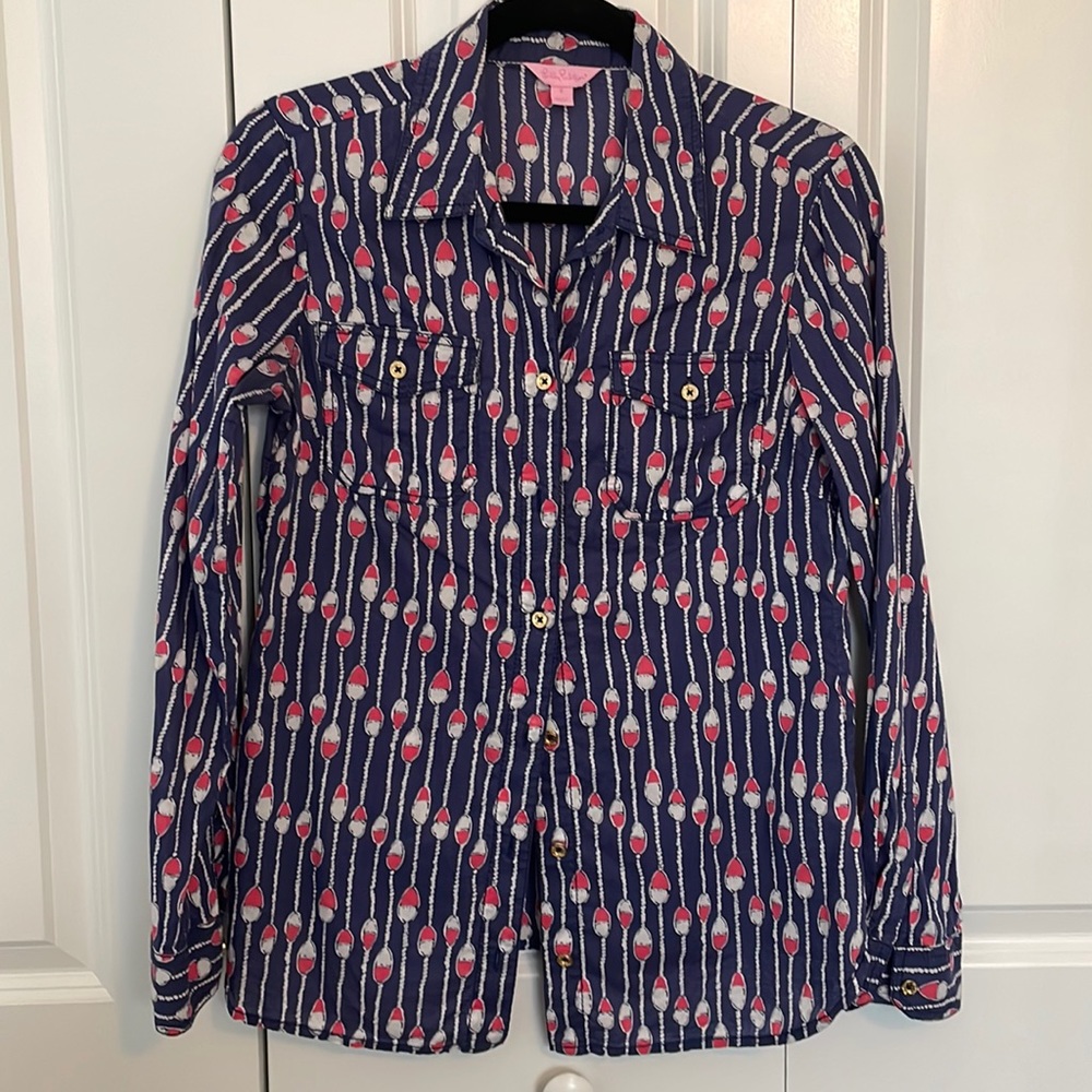 Lilly Pulitzer Swim Lanes Button Down